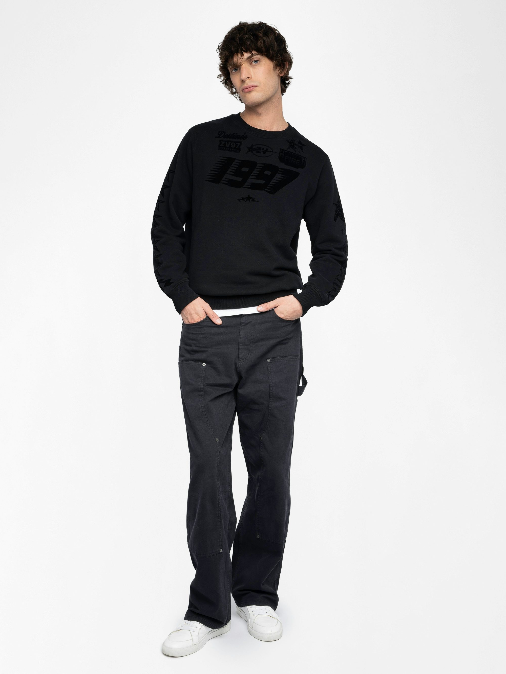 Aime Sweatshirt - Long-sleeve sweatshirt with customizations on the front and back.
